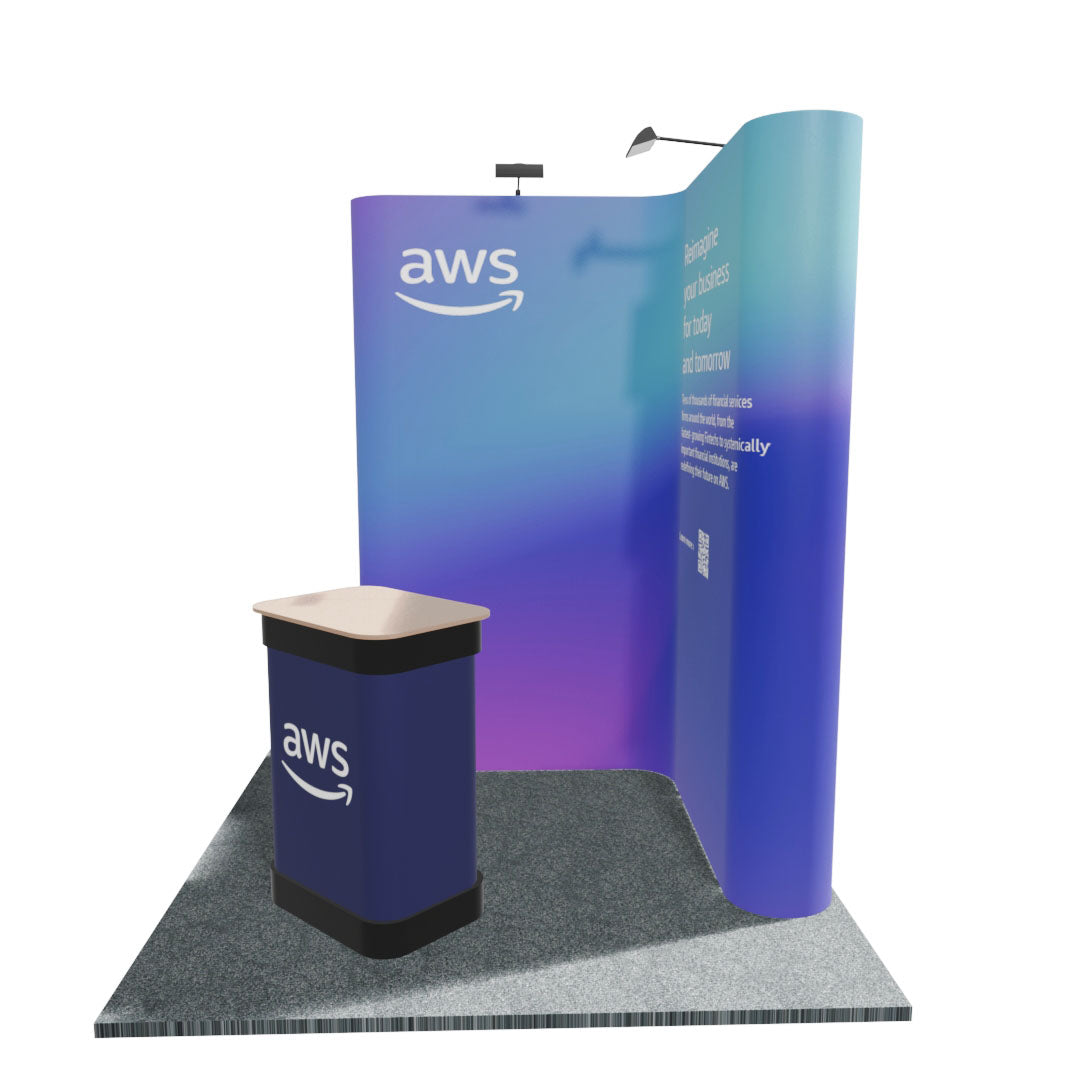 2 x 2m Linked L-shape Pop-up stand