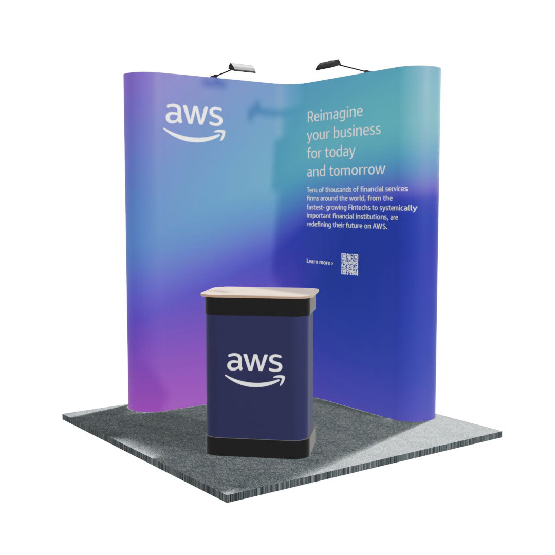 2 x 2m Linked L-shape Pop-up stand