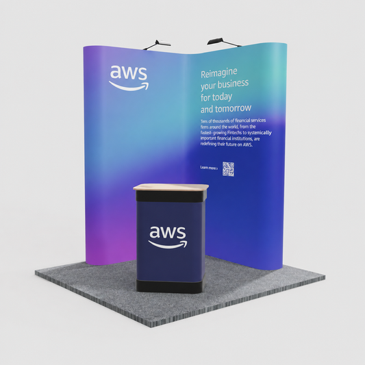 2 x 2m Linked L-shape Pop-up stand
