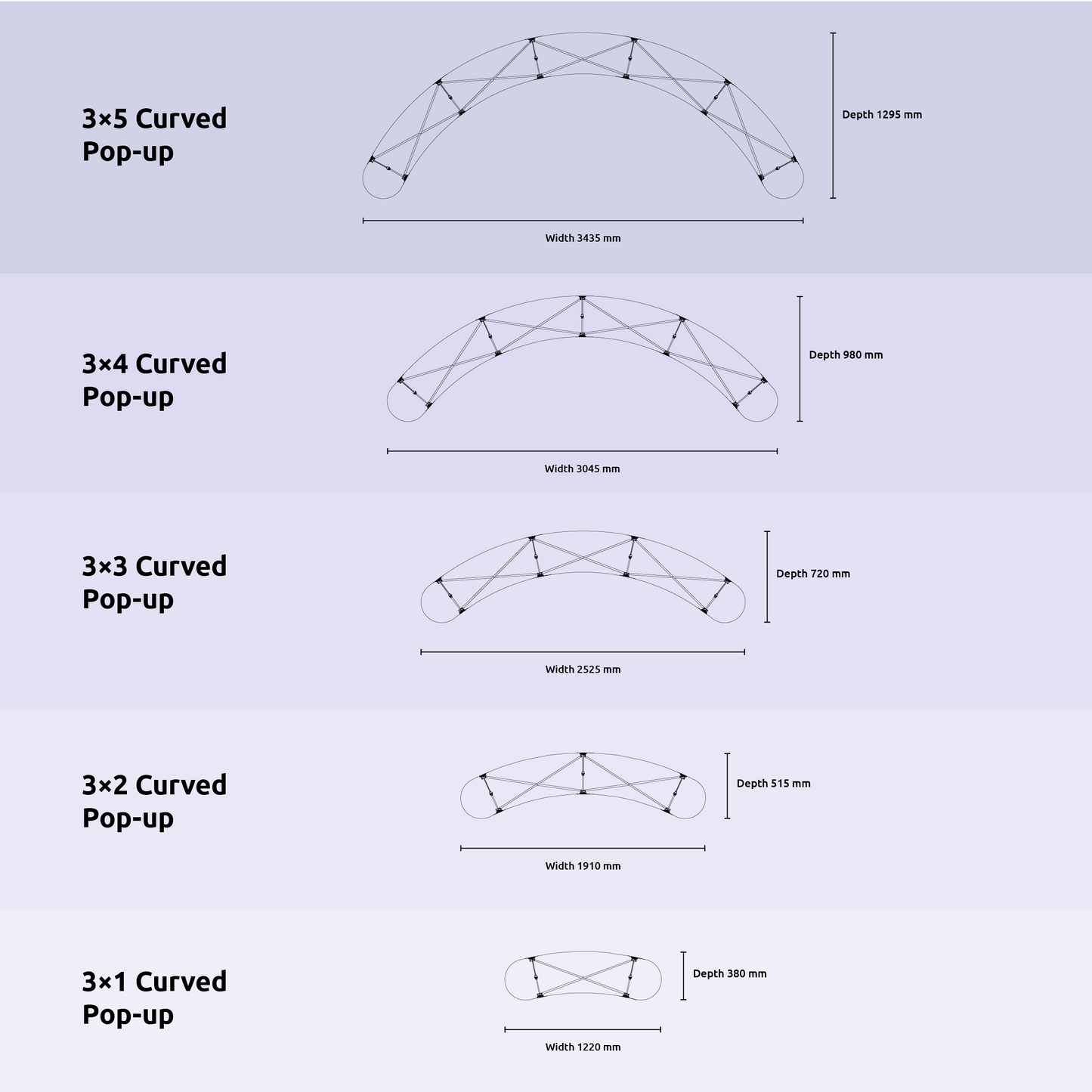 Pop-up Stand - 3 x 4 Curved