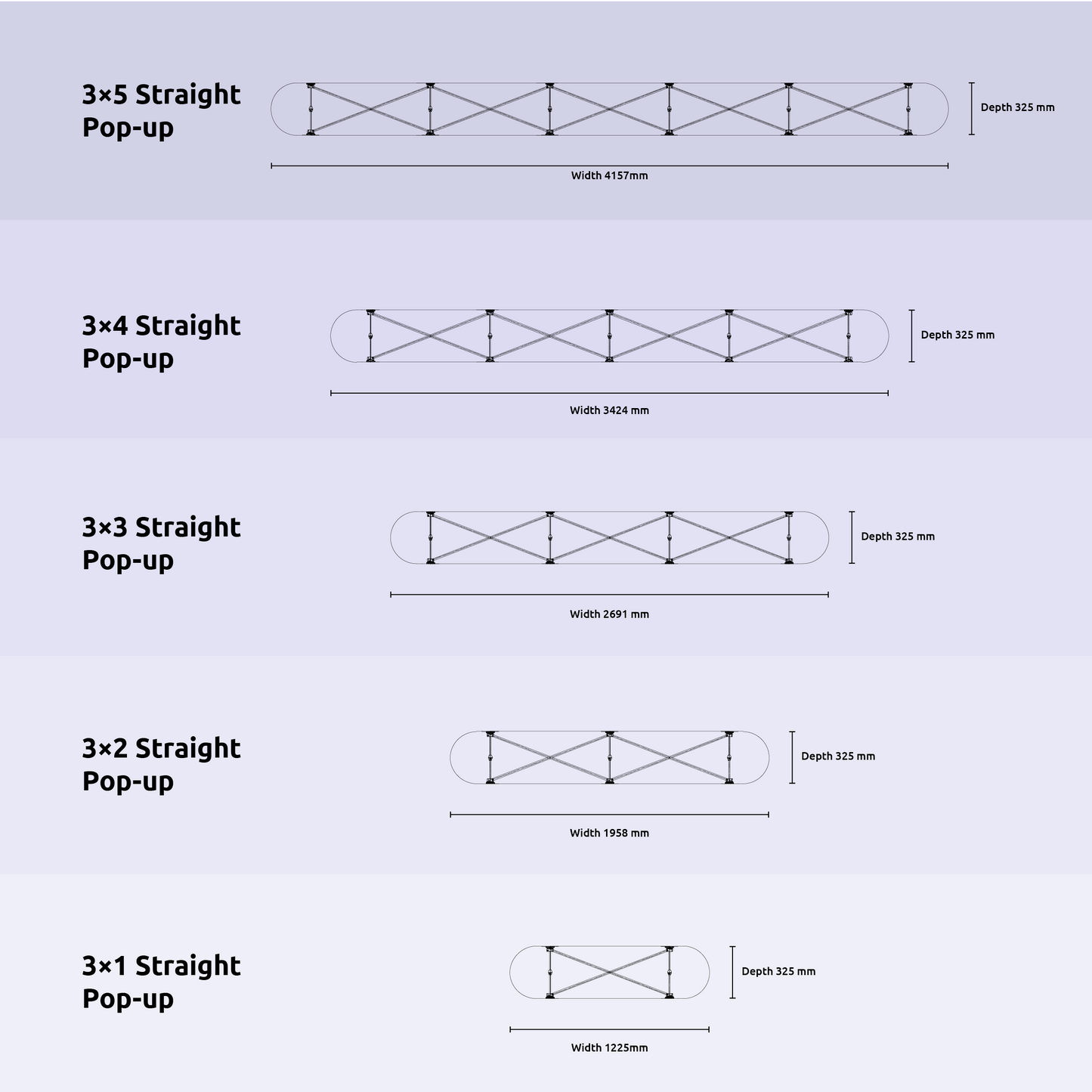 Pop-up Stand - 3 x 2 Straight
