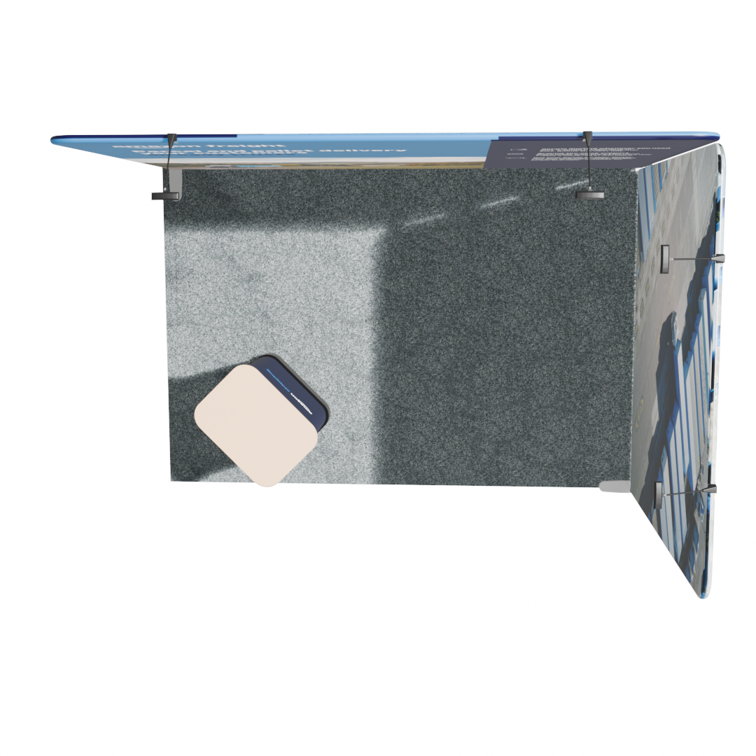 3 x 2m Linked L-shape fabric display
