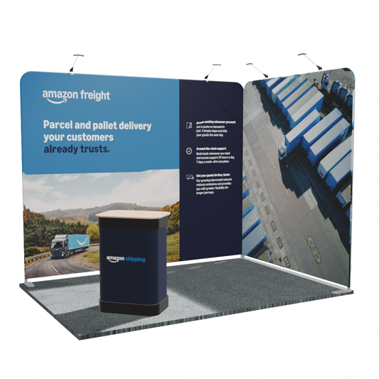 3 x 2m Linked L-shape fabric display