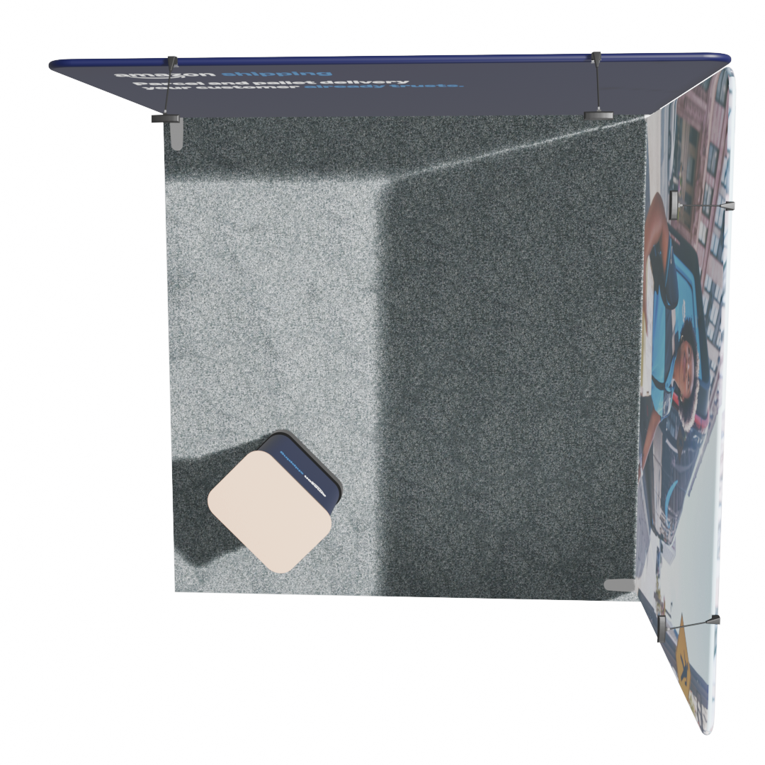 3 x 3m Linked L-shape fabric display