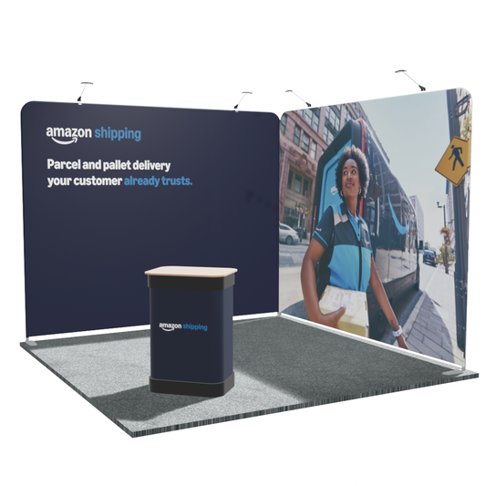 3 x 3m Linked L-shape fabric display