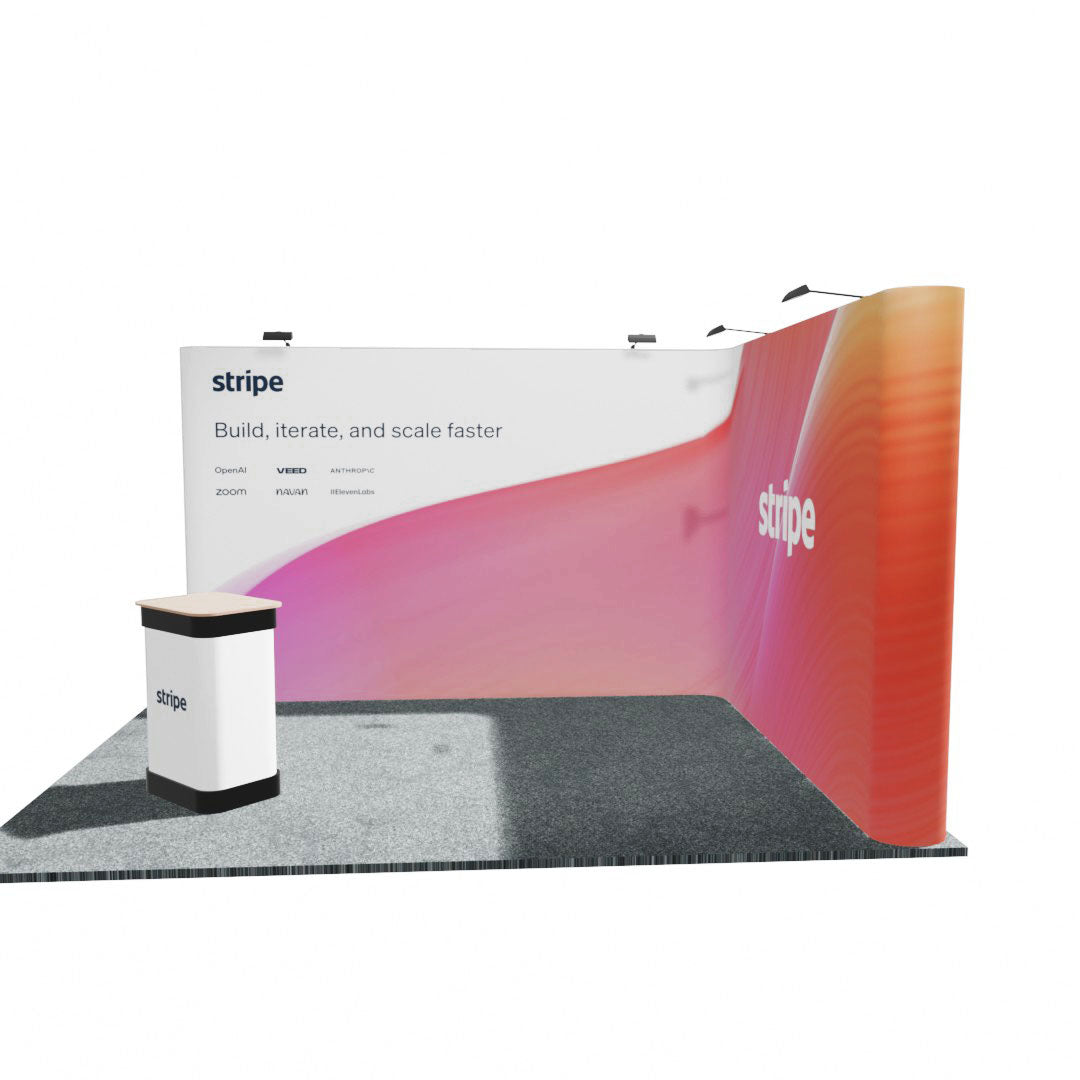 4 x 3m Linked L-shape Pop-up stand