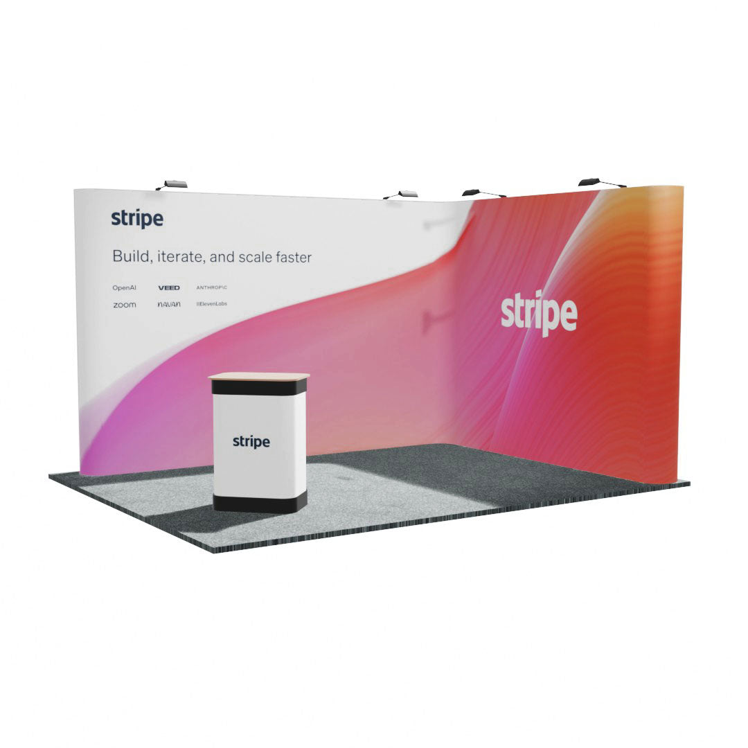 4 x 3m Linked L-shape Pop-up stand