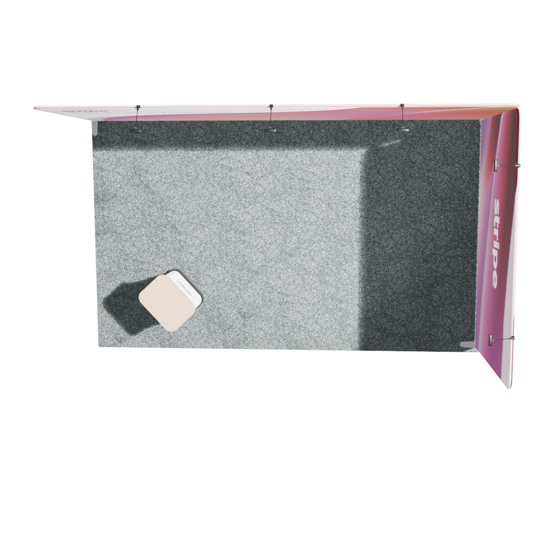 5 x 3m Linked L-shape fabric display