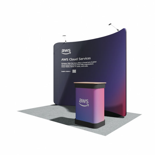 2500mm Fabric Display Stand - Curved