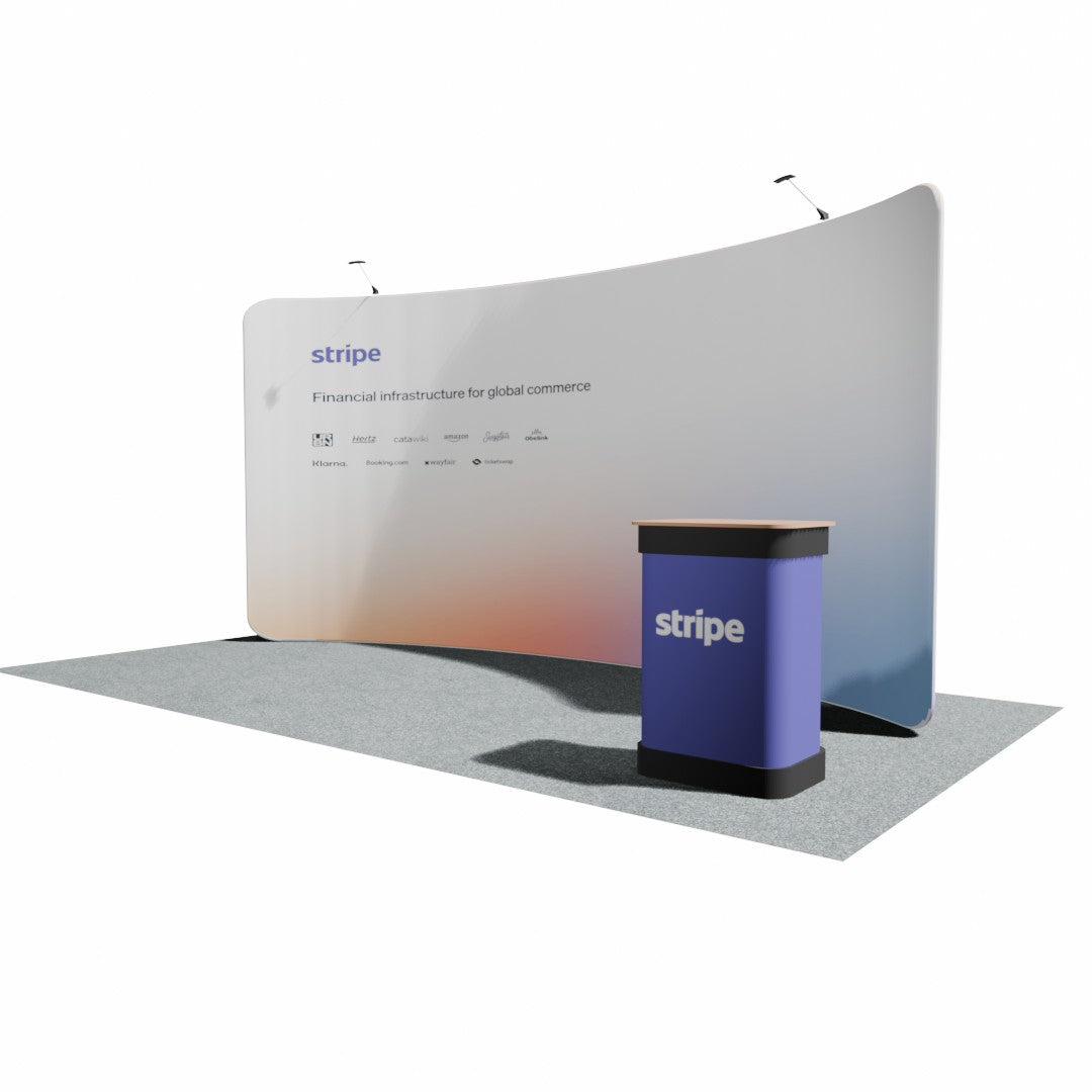4000mm Fabric Display Stand - Curved